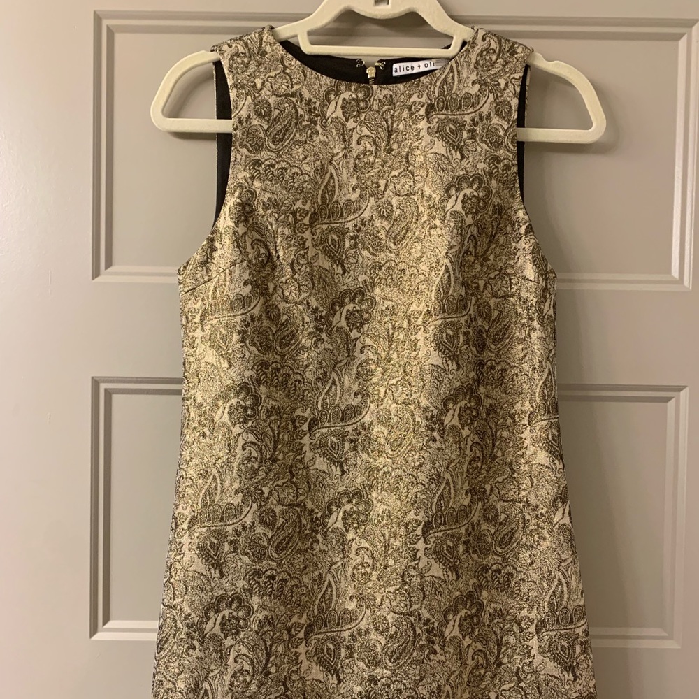 Alice and Olivia Gold mini dress